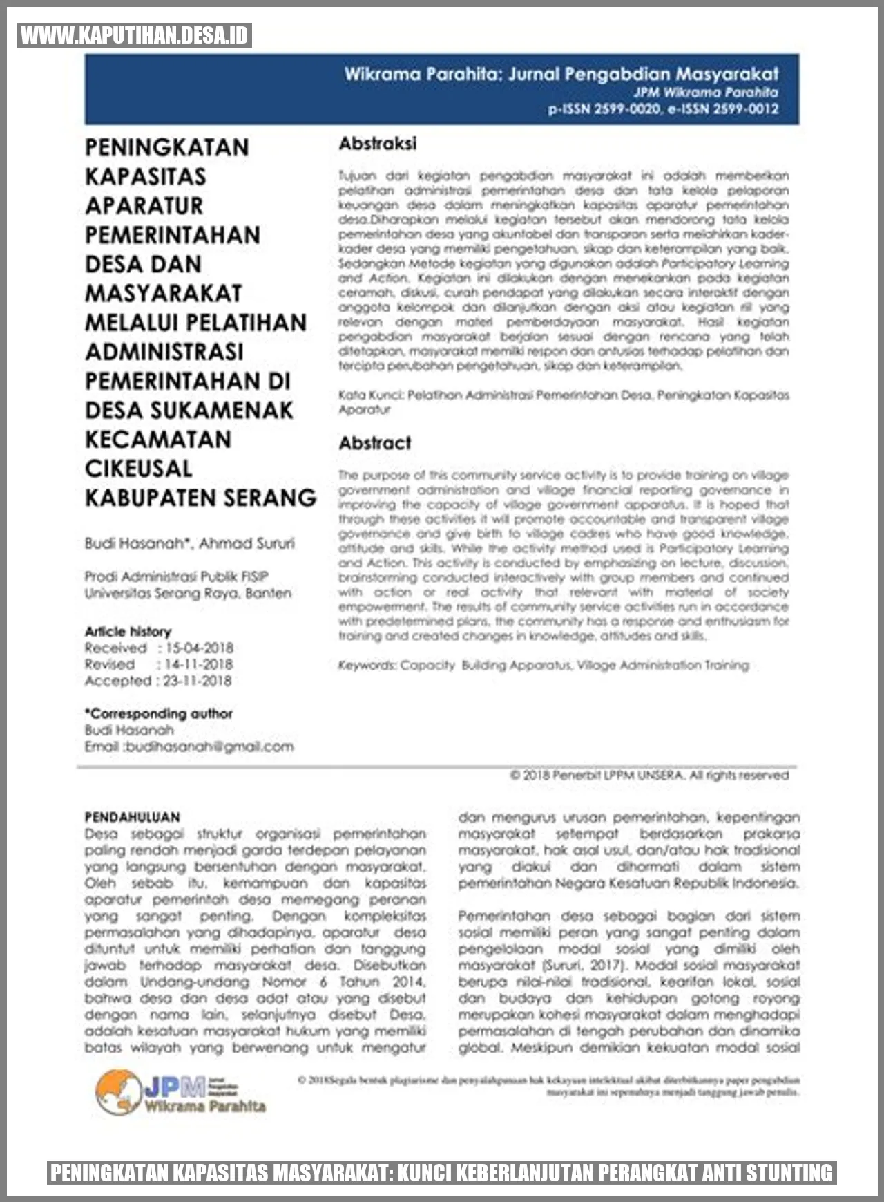 Peningkatan Kapasitas Masyarakat: Kunci Keberlanjutan Perangkat Anti Stunting