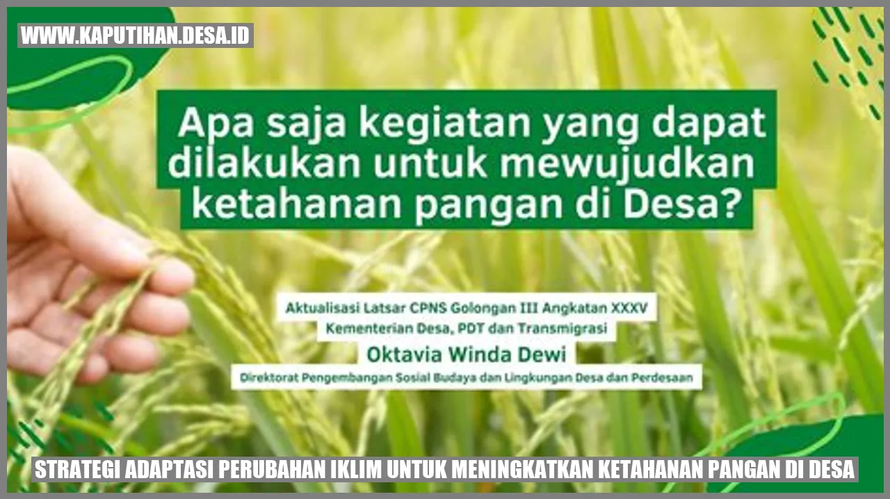 Strategi Adaptasi Perubahan Iklim untuk Meningkatkan Ketahanan Pangan di Desa